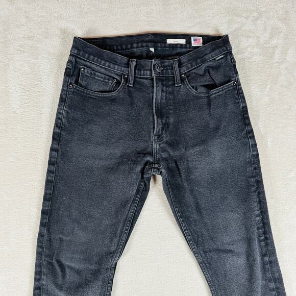 NoEnd Jeans Women's 31x28 Black Denim Skinny Straight Leg Mid Rise USA Comfort‎ - Picture 2 of 13